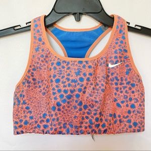 Nike Peach & Blue XS Sports Bra‎ Mesh Racerback Athletic Active Wear